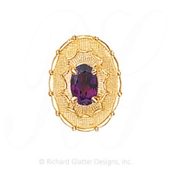 GS438 AMY - 14 Karat Gold Amethyst Slide 
